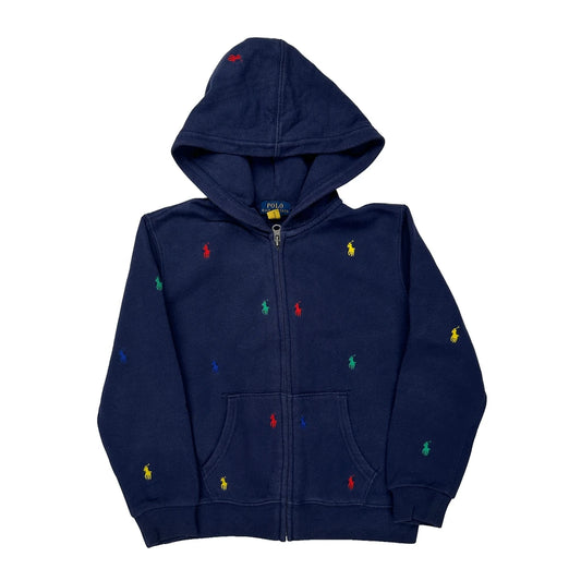 Age 6 Multicolored Pony Logo Polo By Ralph Lauren Hoodie - Small Navy Cotton
