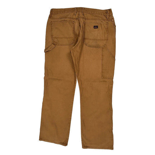 Dickies Double Knee Carpenter Trousers - 38W 30L Brown Cotton