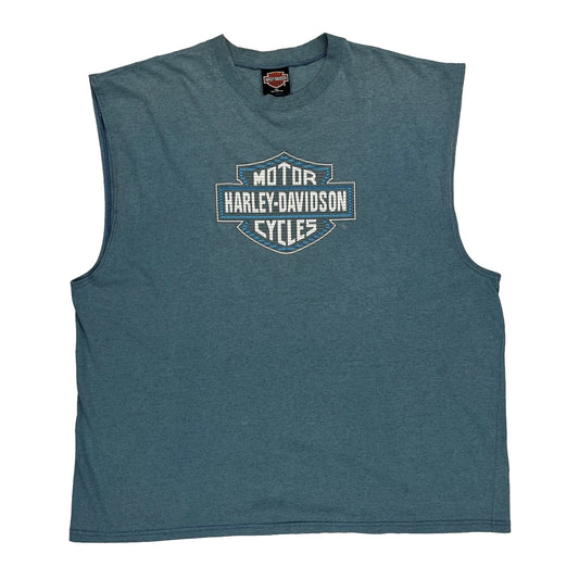 Motorcycles Harley Davidson Graphic Vest - XL Blue Cotton