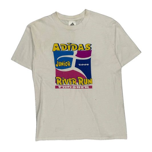 Junior River Run Finisher Adidas Graphic T-Shirt - Small White Cotton