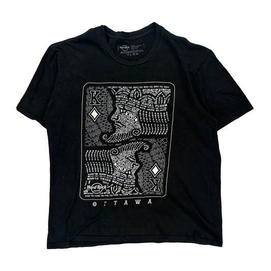 Hard Rock Cafe Graphic T-Shirt - Large Black Cotton