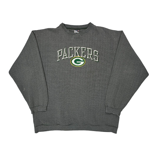 Vintage Packers Pro Player Nfl Sweatshirt - 2XL Grey Polyester Blend