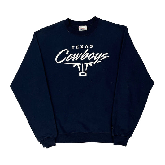 Texas Cowboys Champion Graphic Sweatshirt - Medium Navy Cotton Blend