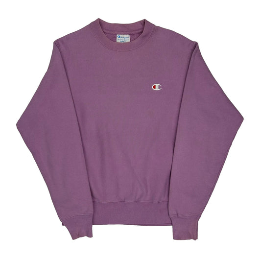 Reverse Weave Champion Sweatshirt - Small Purple Cotton