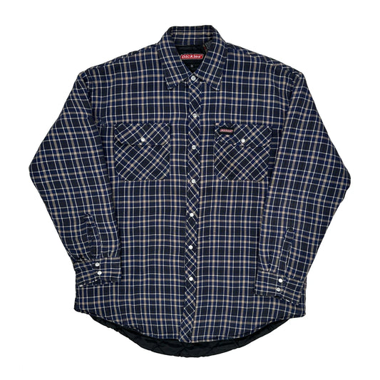 Dickies Checked Overshirt - Large Blue Cotton