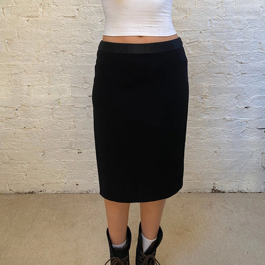Vintage black Marella Midi Skirt - womens 30" waist