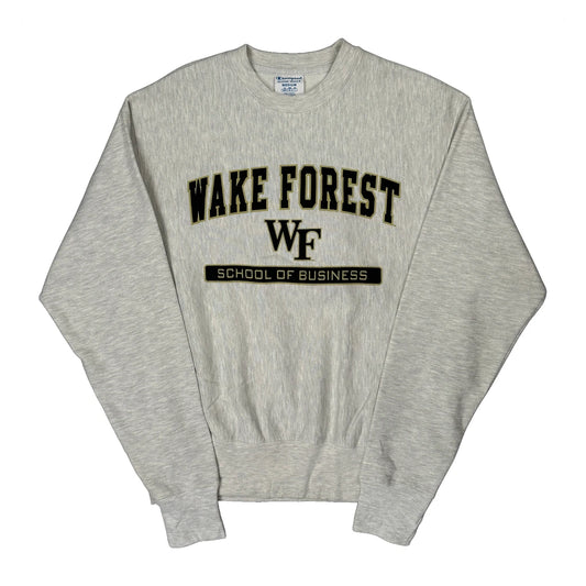 Reverse Weave Champion Wake Forest School Of Business Sweatshirt - Medium Grey Cotton Blend