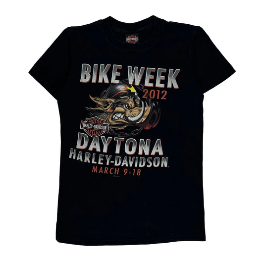Harley Davidson Graphic T-Shirt - Small Black Cotton