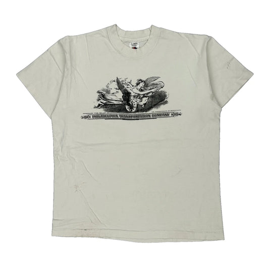 Philadelphia Transportation Company Fruit Of The Loom Single Stitch T-Shirt - Large White Cotton