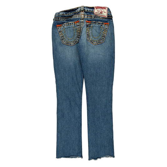 Made In USa True Religion Contrast Stitch Jeans - 30W UK 8 Blue Cotton