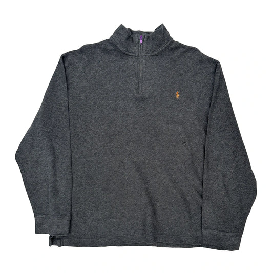 Polo By Ralph Lauren 1/4 Zip - XL Grey Cotton