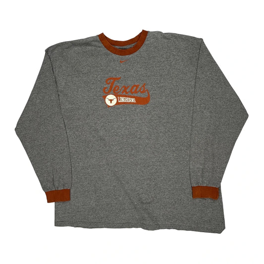 Texas Longhorns Nike College Long Sleeve T-Shirt - XL Grey Cotton