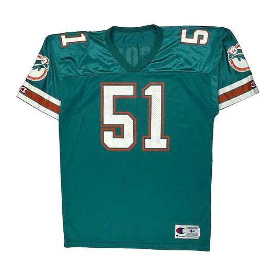Made In USA Bryan Cox Miami Dolphins Champion Nfl Jersey - Large Green Nylon