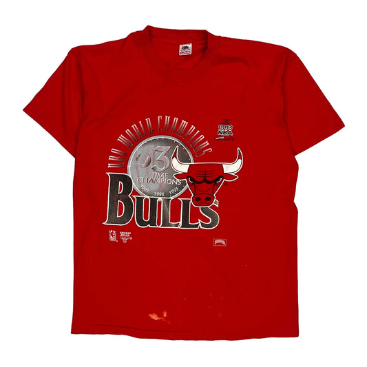 Chicago Bulls Fruit Of The Loom Graphic T-Shirt - XL Red Cotton