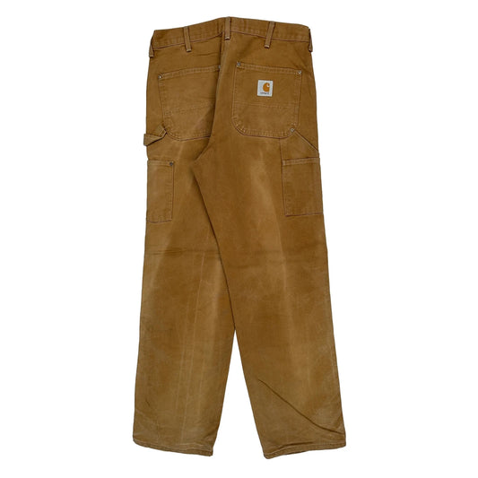 Carhartt Double Knee Carpenter Trousers - 34W 32L Brown Cotton