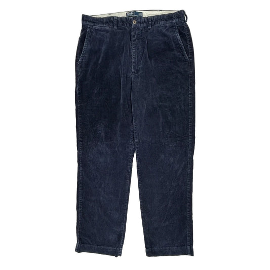 Polo By Ralph Lauren Cord Trousers - 35W 27L Blue Cotton