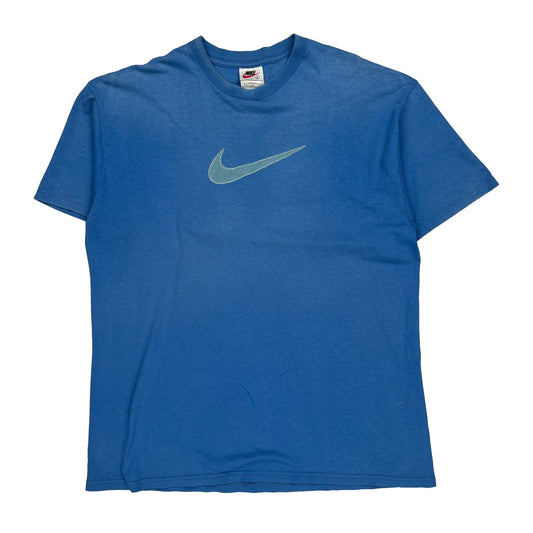 Nike T-Shirt - Large Blue Cotton