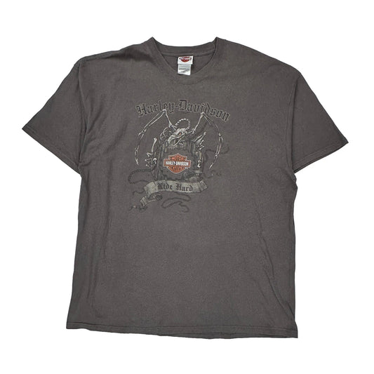 Barb'S Harley-Davidson Harley Davidson Graphic T-Shirt - 2XL Grey Cotton