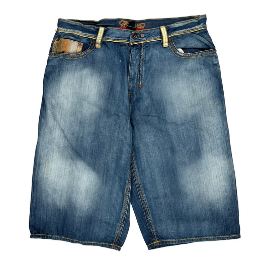 Coogi Graphic Denim Shorts - 44W 18L Blue Denim