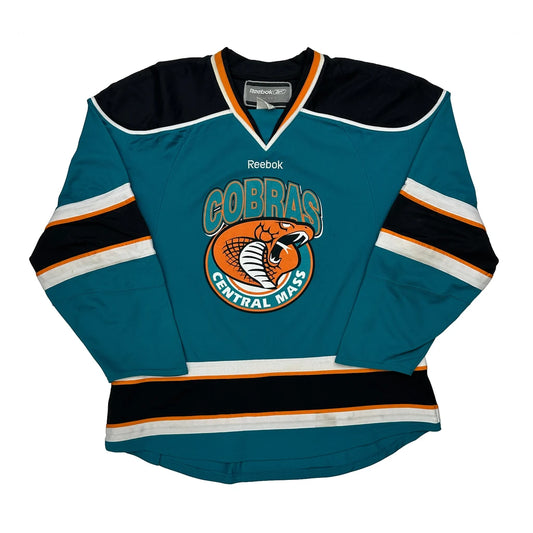 Vintage Cobras Central Mass Reebok Graphic Jersey - XL Blue Polyester