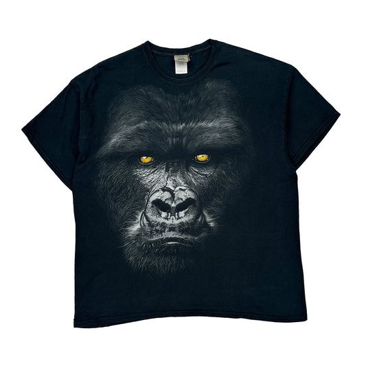 Gorilla Liquid Blue Graphic T-Shirt - 2XL Black Cotton