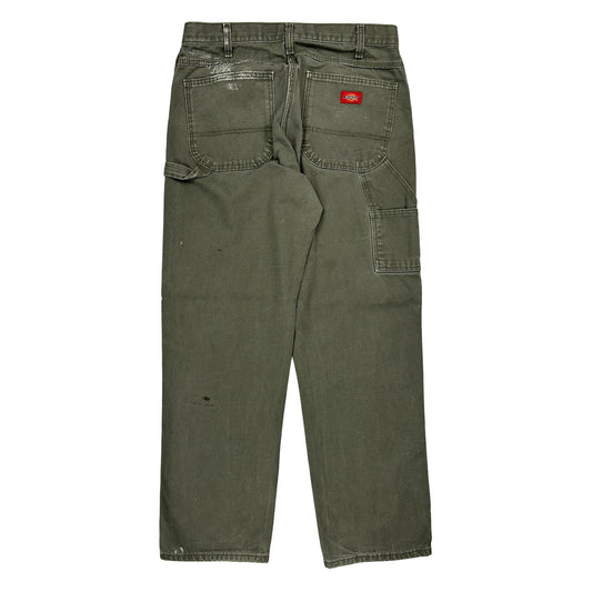 Dickies Carpenter Trousers - 32W 32L Green Cotton