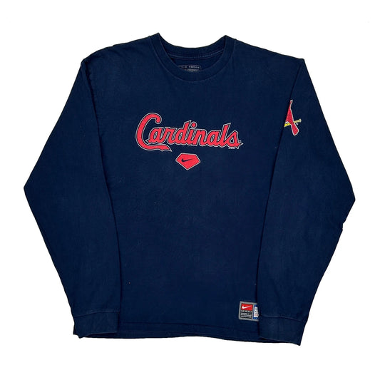 Cardinals Nike Mlb Long Sleeve T-Shirt - Medium Navy Cotton