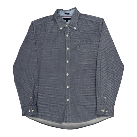 Vintage Tommy Hilfiger Checked Shirt - Large Blue Cotton