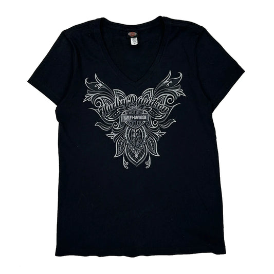 Harley Davidson Graphic T-Shirt - Large Black Cotton