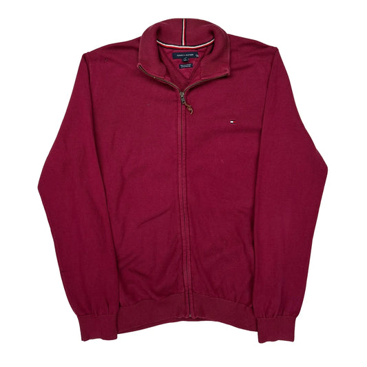 Tommy Hilfiger 1/4 Zip - Large Red Cotton