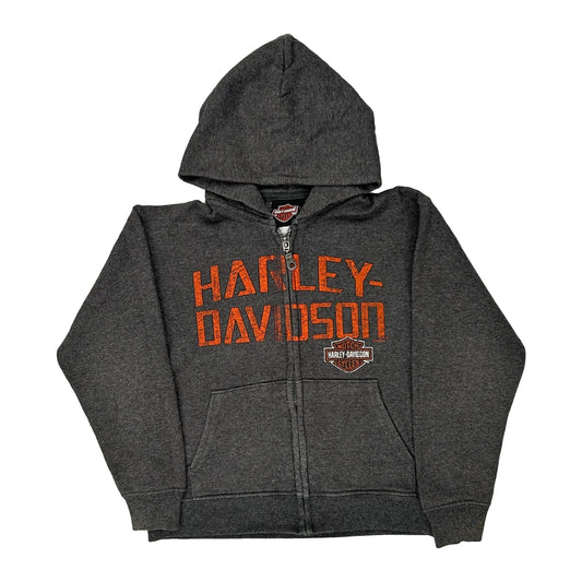 Harley Davidson Hoodie - XS Grey Cotton Blend
