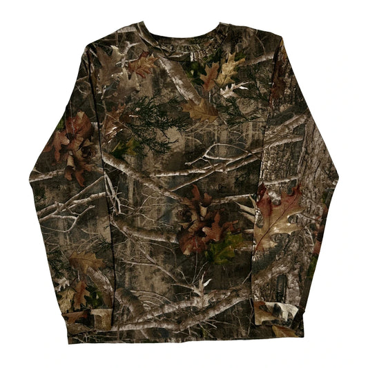 Mossy Oak Camo Long Sleeve T-Shirt - XS Camo Cotton