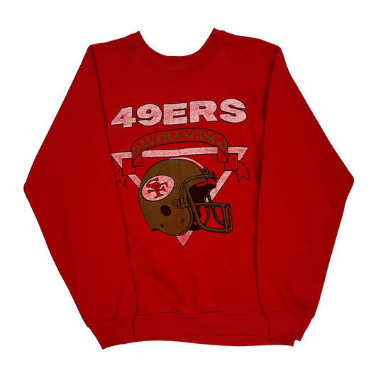 80S San Francisco 49Ers Nfl Football Sweatshirt - Small Red Cotton