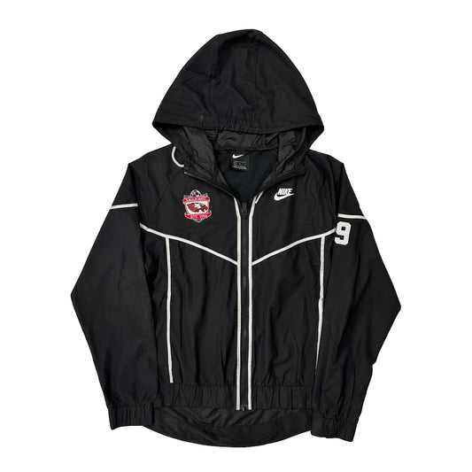 Vintage Embroidered Logo Nike Windbreaker - Large Black Polyester