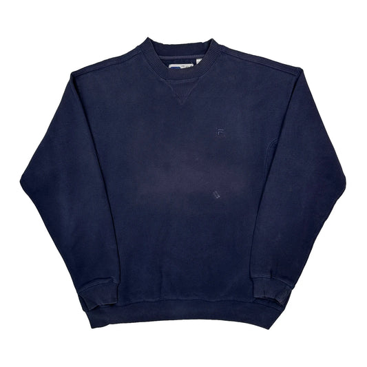 Fila Sweatshirt - Large Navy Cotton