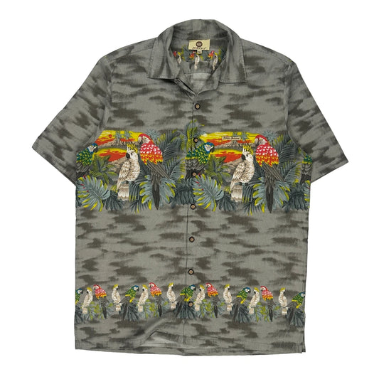 Jo Axx'S Graphic Hawaiian Shirt - 2XL Grey Cotton