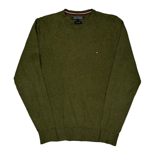 Vintage Tommy Hilfiger Jumper - Small Green Cotton