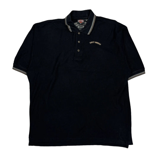 Vintage St. Thomas US Virgin Islands Harley Davidson Polo Shirt - XL Black Cotton