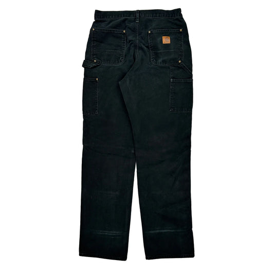 Carhartt Double Knee Carpenter Trousers - 30W 32L Black Cotton