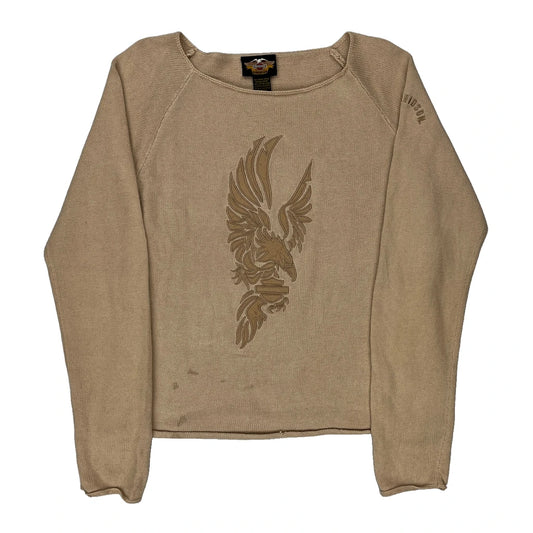 Harley Davidson Graphic Sweatshirt - XL Beige Ramie