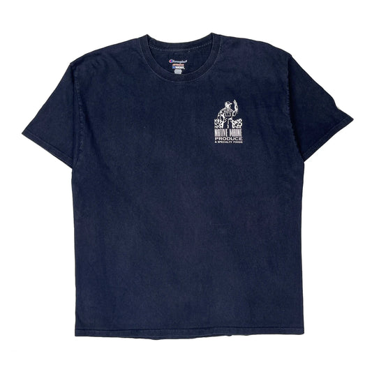 Champion Graphic T-Shirt - XL Navy Cotton