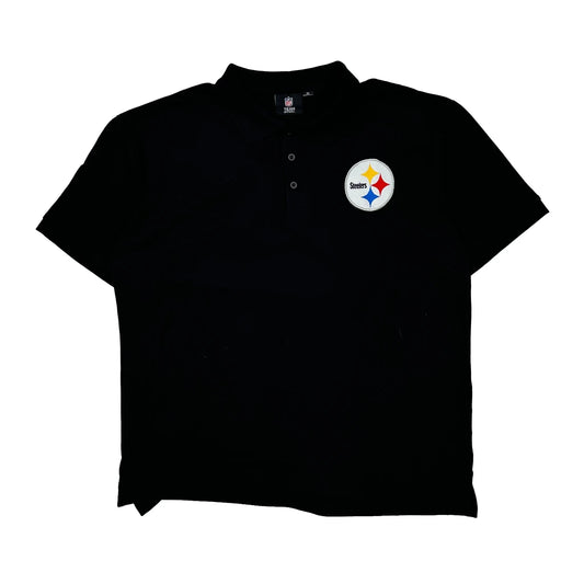 Vintage Steelers Nfl Polo Shirt - XL Black Cotton