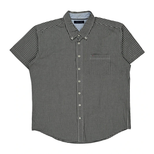 Tommy Hilfiger Short Sleeve Shirt - XL Black & White Cotton