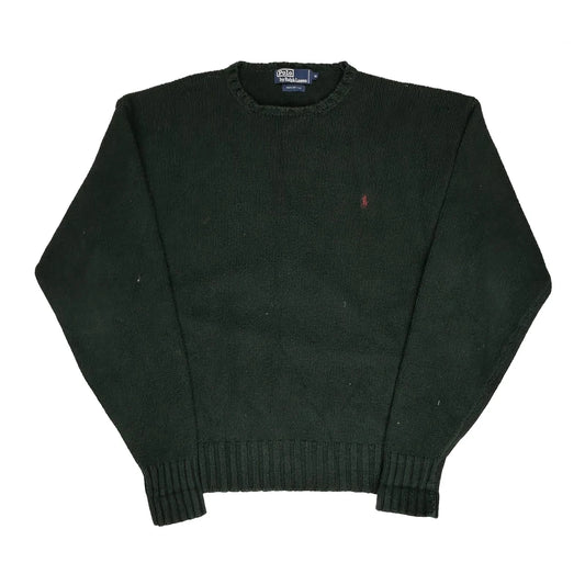 Polo By Ralph Lauren Chunky Knit Jumper - XL Green Cotton