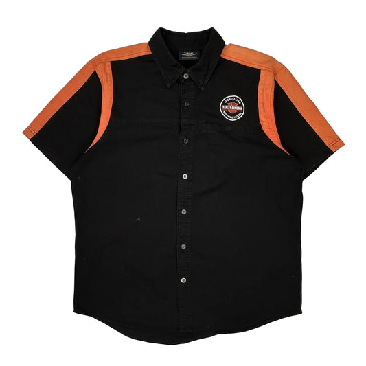 Motorcycles Harley Davidson Graphic Short Sleeve Shirt - XL Black Cotton