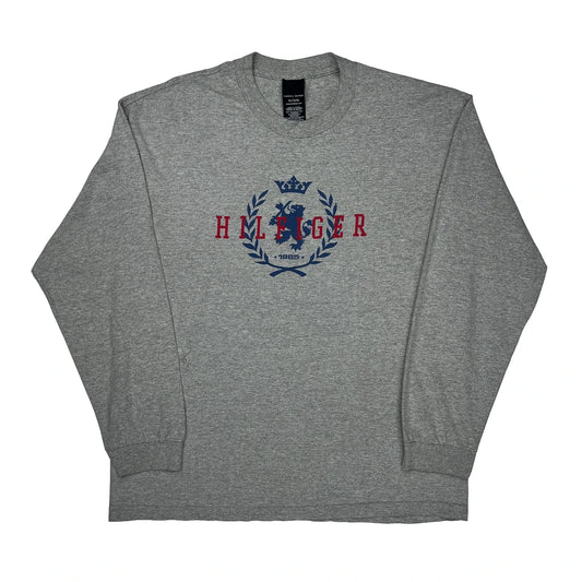 Tommy Hilfiger Long Sleeve T-Shirt - XL Grey Cotton