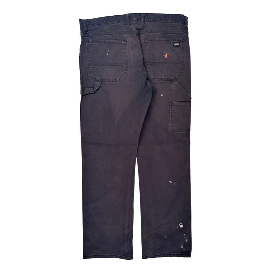 Dickies Carpenter Trousers - 37W 32L Black Cotton