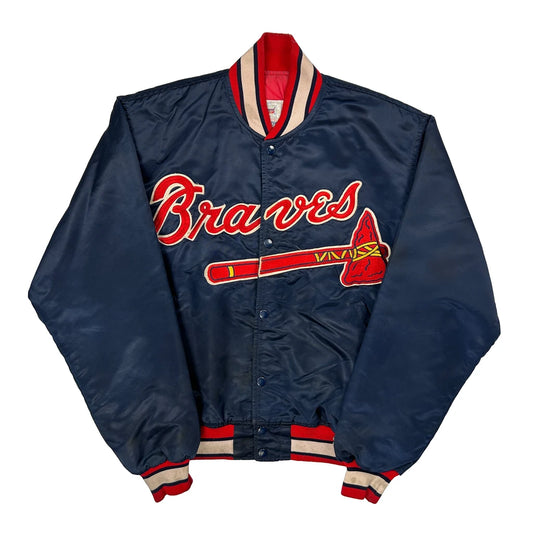 Diamond Collection Braves Starter Mlb Baseball Jacket - Large Blue Nylon