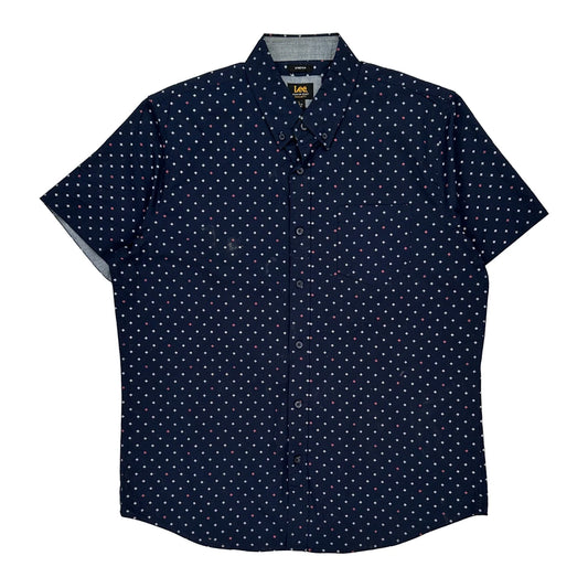 Lee Short Sleeve Shirt - Large Navy Cotton