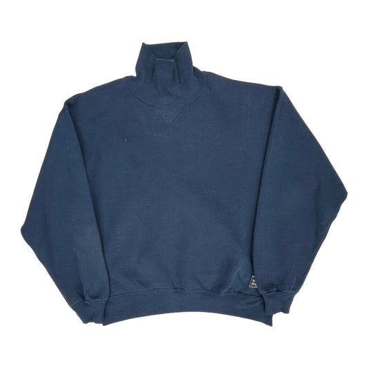 90S Blank Made In USA Russell Athletic Sweatshirt - Large Navy Cotton